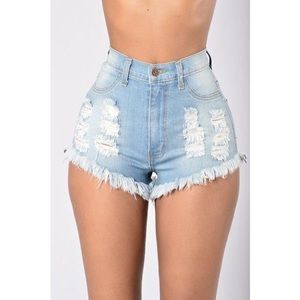 Hard Summer Fashionnova Denim Shorts (Lightwash)